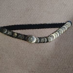 Brass Coloured Metal Stretch Circle medallion Hippy Boho belt